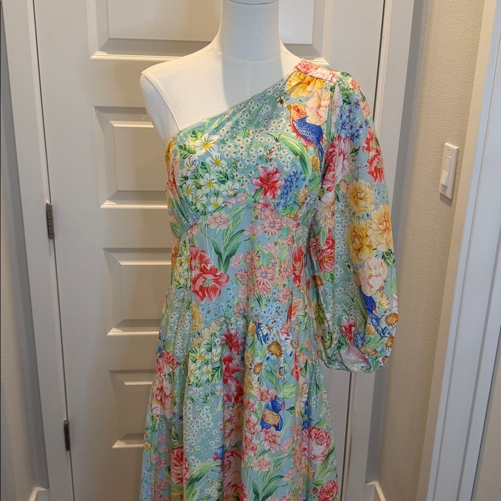 FARM Rio One-Shoulder Long Floral Dress Size M - Picture 5 of 10